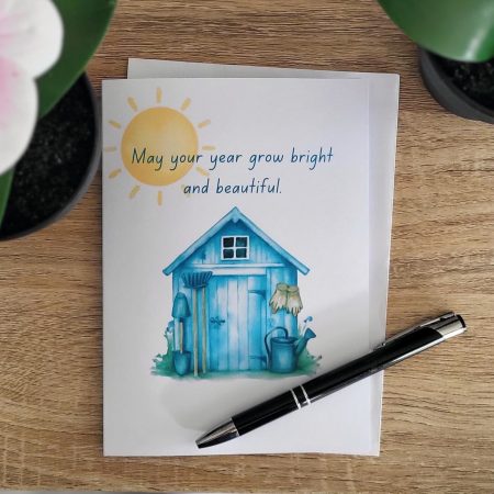 Personalised Happy Birthday Gardening Shed Greeting Card, 5x7