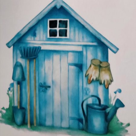 Personalised Happy Birthday Gardening Shed Greeting Card, 5x7