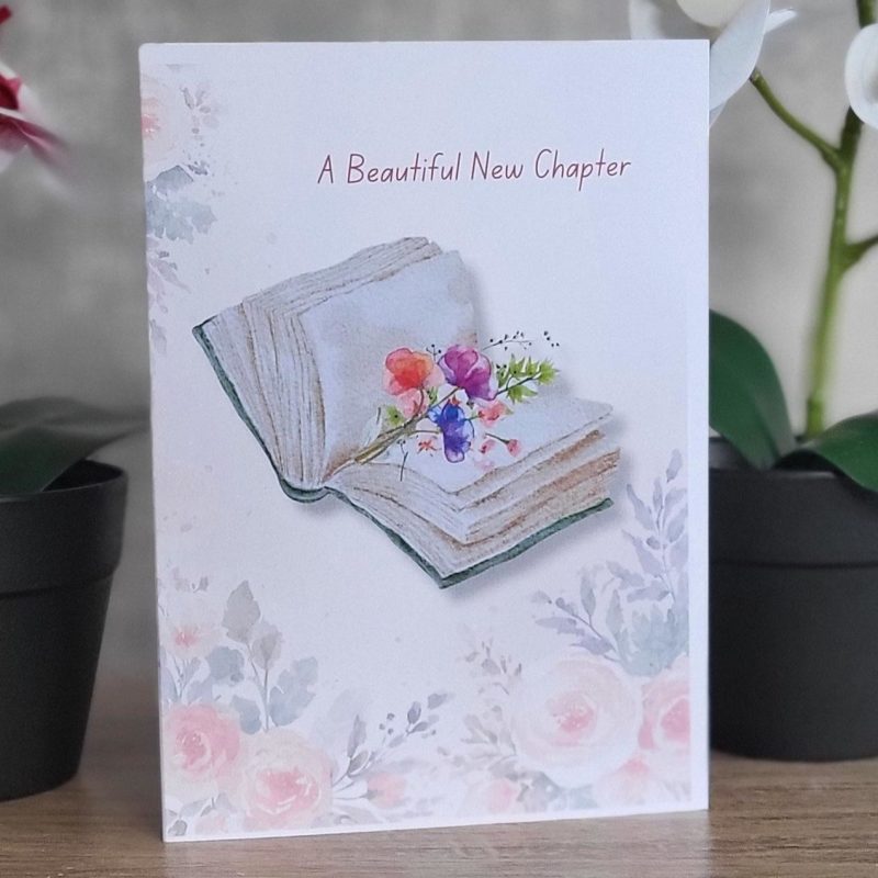 Personalised Book and Flowers Birthday Greeting Card, 5x7