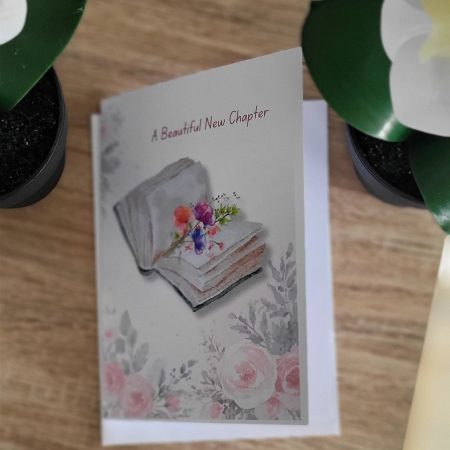 Personalised Book and Flowers Birthday Greeting Card, 5x7