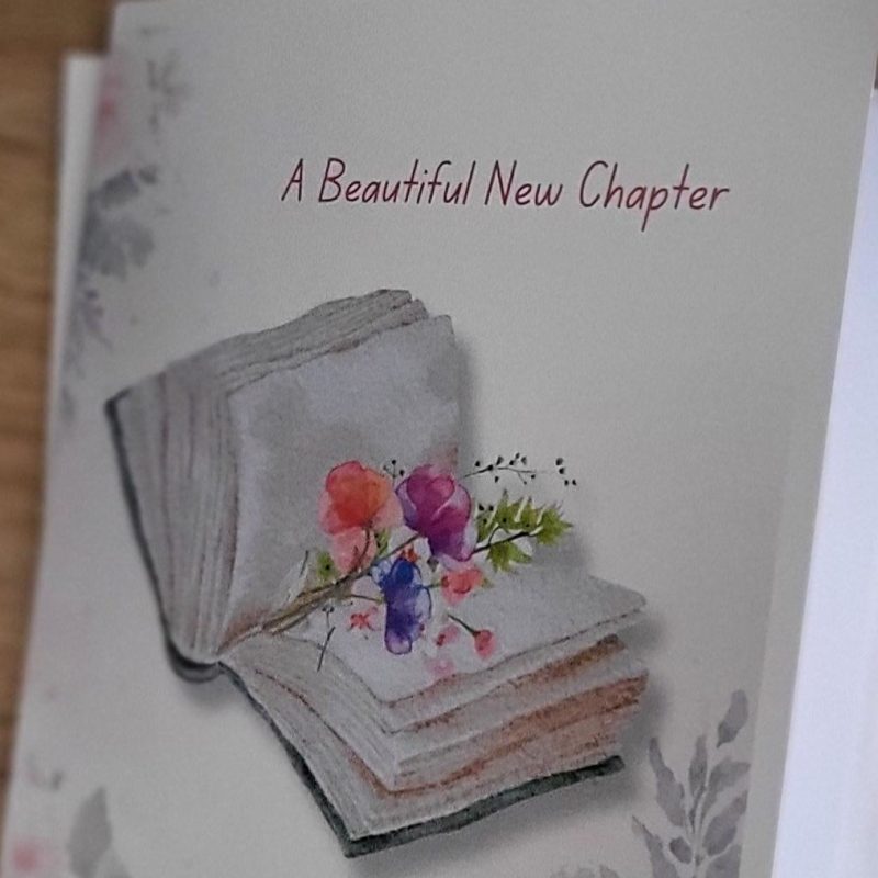 Personalised Book and Flowers Birthday Greeting Card, 5x7