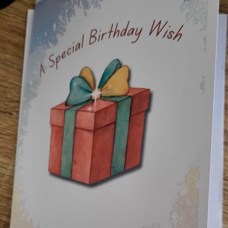 Personalised Birthday Card – Gift Box Watercolour Design, 5x7