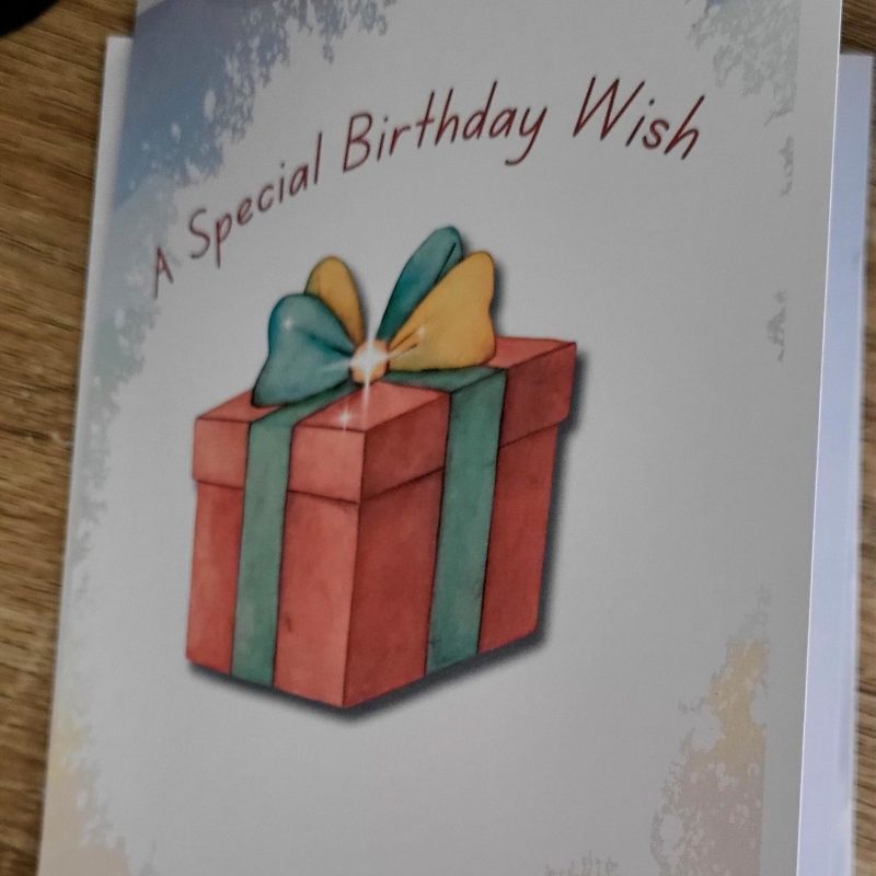 Personalised Birthday Card – Gift Box Watercolour Design, 5x7