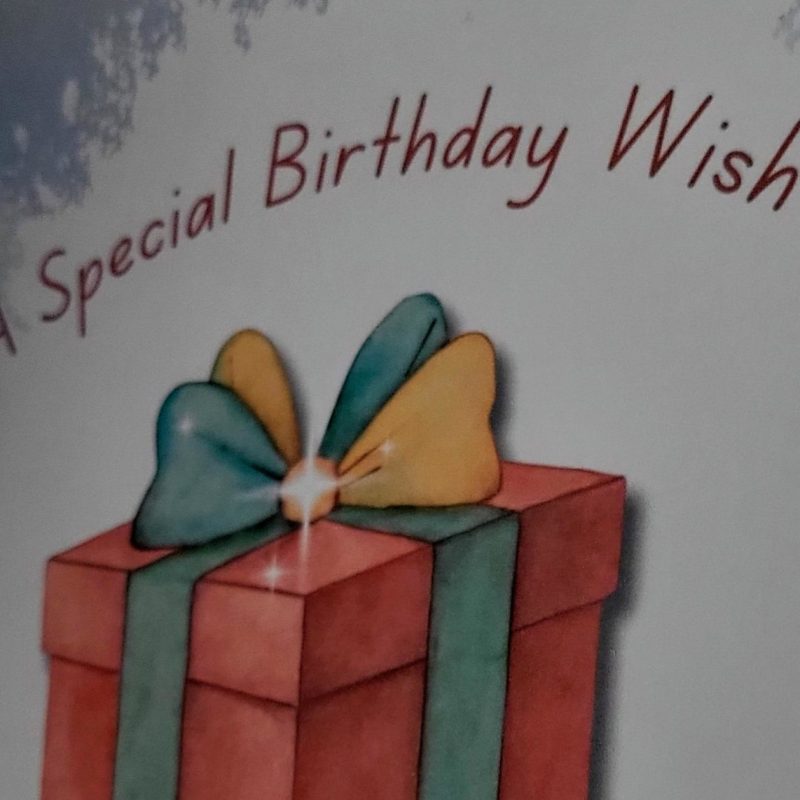 Personalised Birthday Card – Gift Box Watercolour Design, 5x7