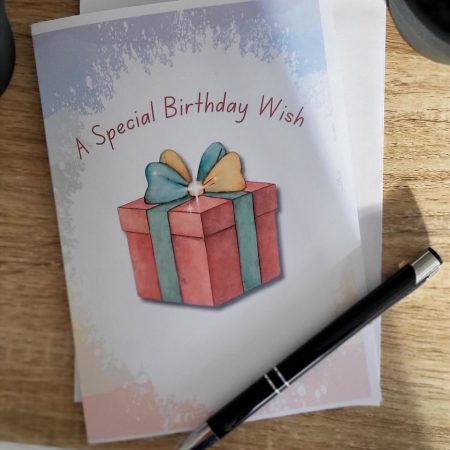Personalised Birthday Card – Gift Box Watercolour Design, 5x7