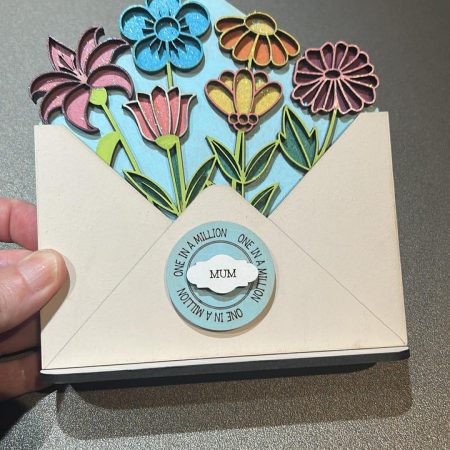 Handpainted Flowers Envelope