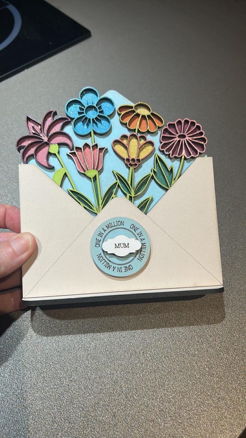 Handpainted Flowers Envelope