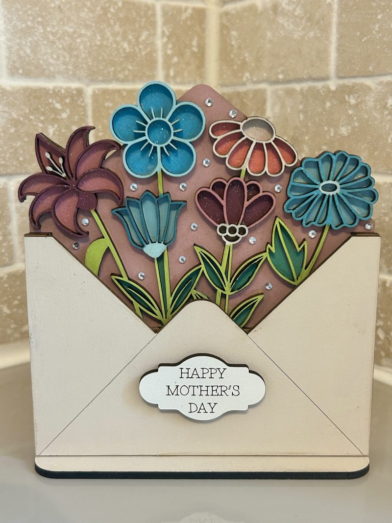 Handpainted Flowers Envelope