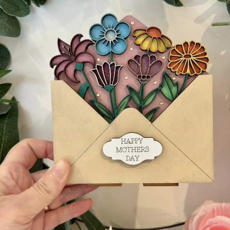 Handpainted Flowers Envelope