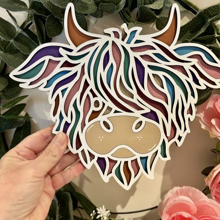 Handpainted Highland cow