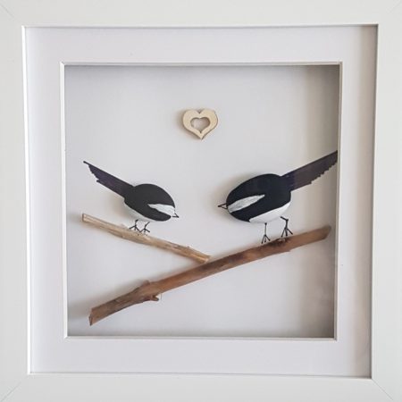 Magpies pebble picture l Magpie related gifts
