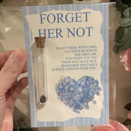 Forget her not keepsake with seeds