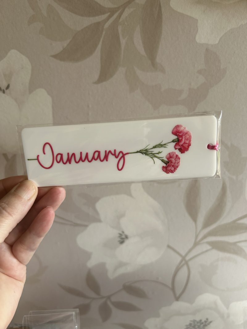 Acrylic birth month flowers bookmarks