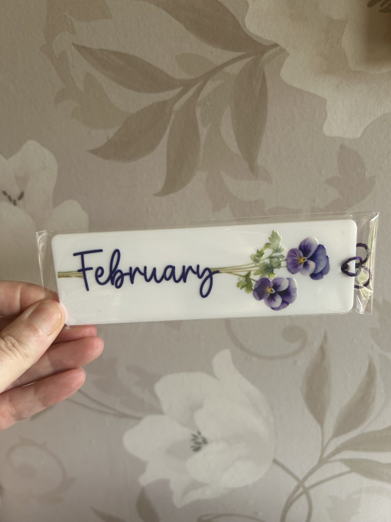 Acrylic birth month flowers bookmarks