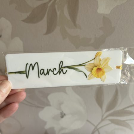 Acrylic birth month flowers bookmarks