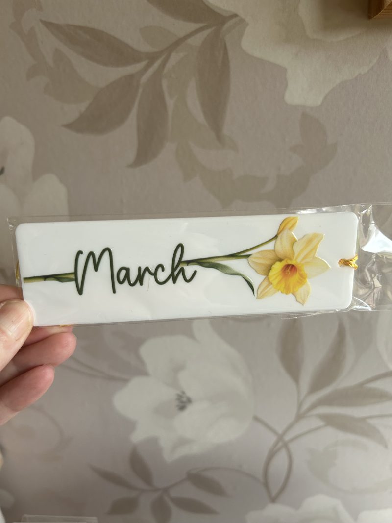 Acrylic birth month flowers bookmarks