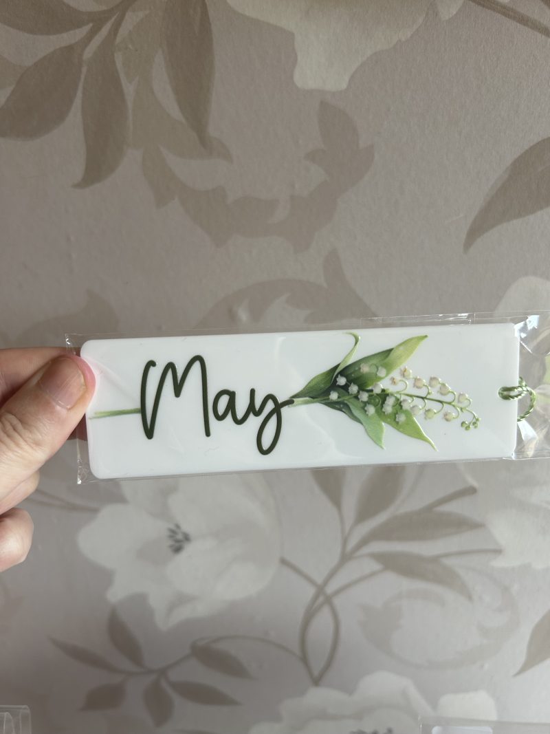 Acrylic birth month flowers bookmarks