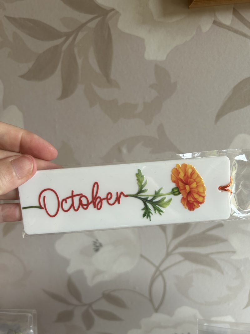 Acrylic birth month flowers bookmarks