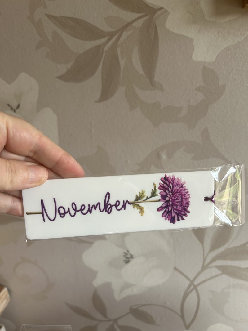 Acrylic birth month flowers bookmarks