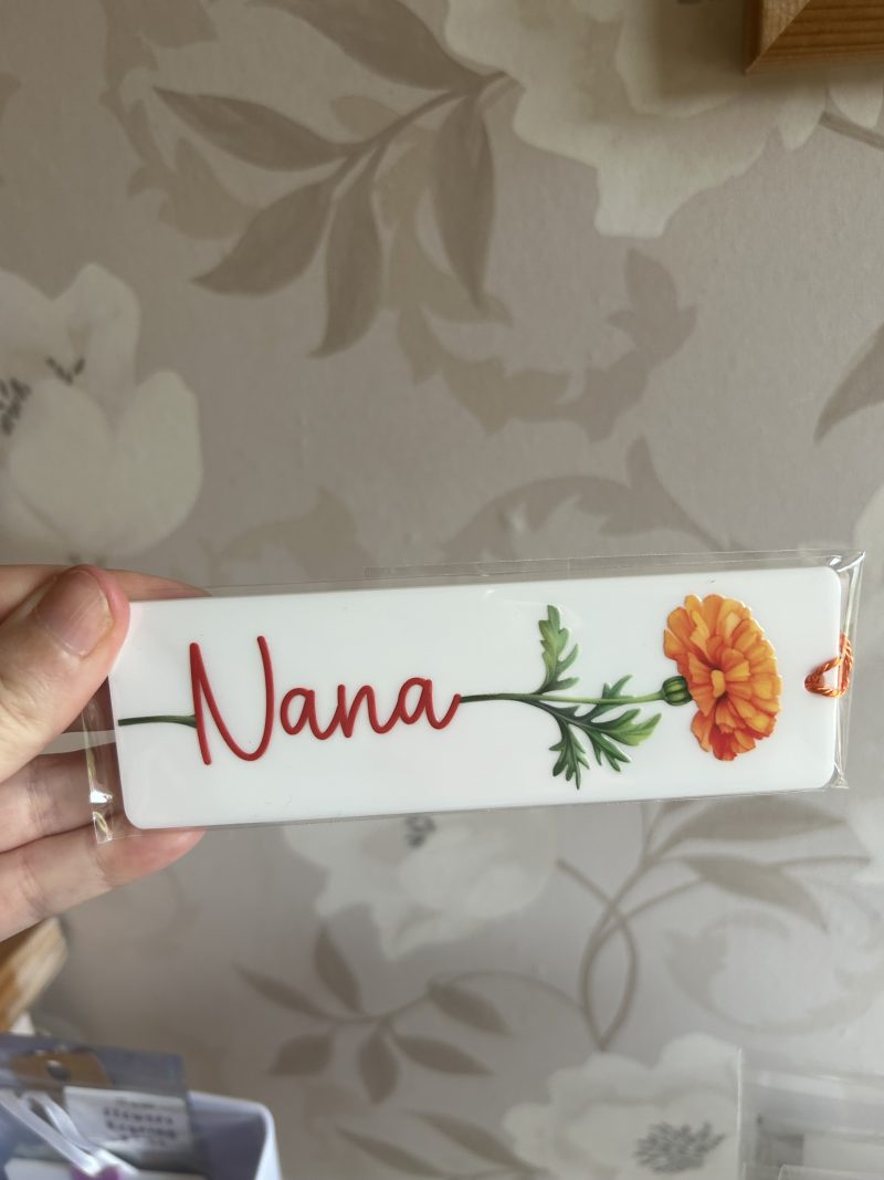 Acrylic birth month flowers bookmarks