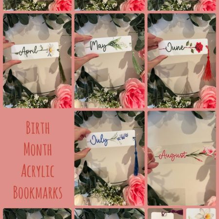 Acrylic birth month flowers bookmarks