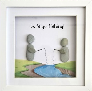 Gift ideas for fishermen l Fishing pebble art