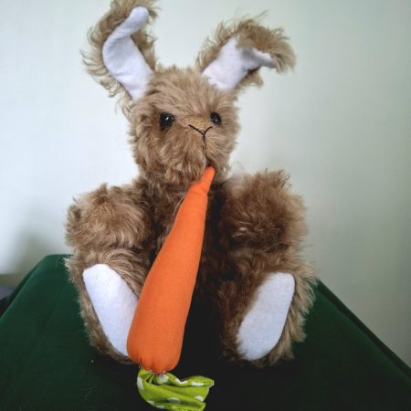 Hand sewn mohair rabbit
