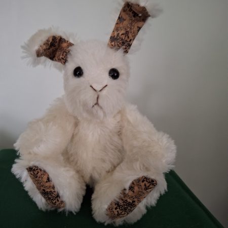 Hand sewn mohair rabbit