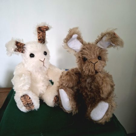 Hand sewn mohair rabbit