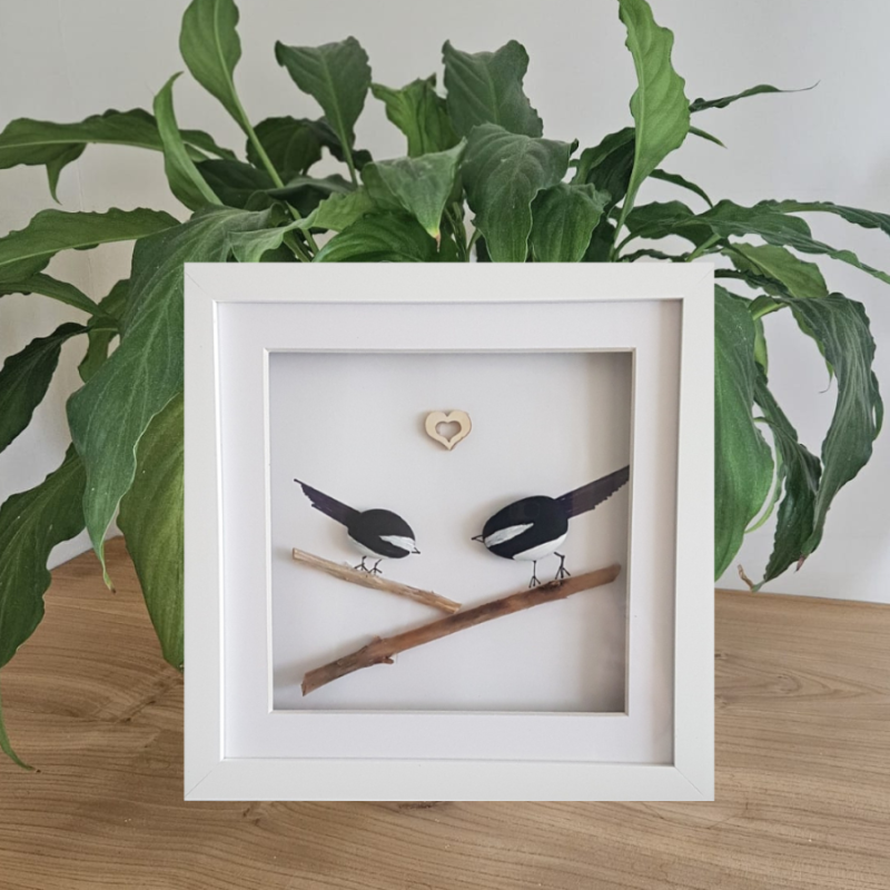 Magpies pebble picture l Magpie related gifts