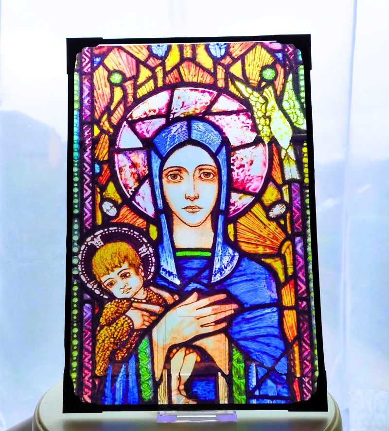 Mary & Baby Jesus Stained Glass Effect Panel