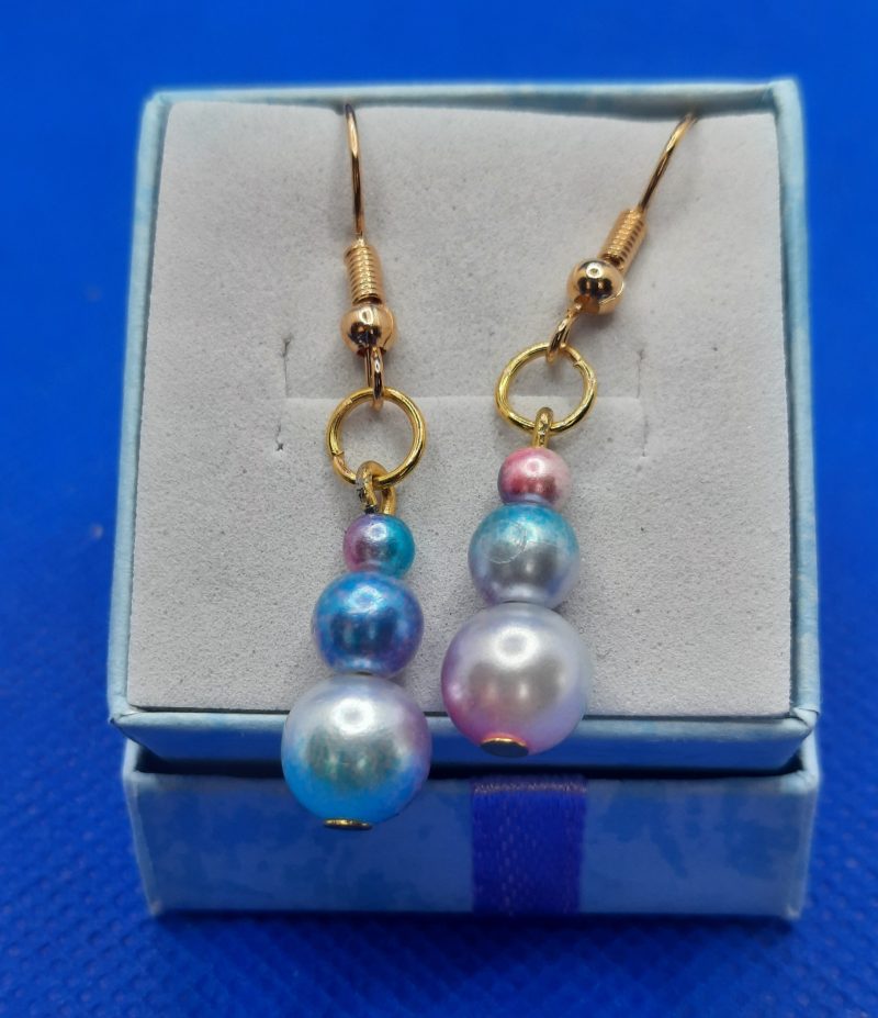 Handmade gold plated dangle earrings