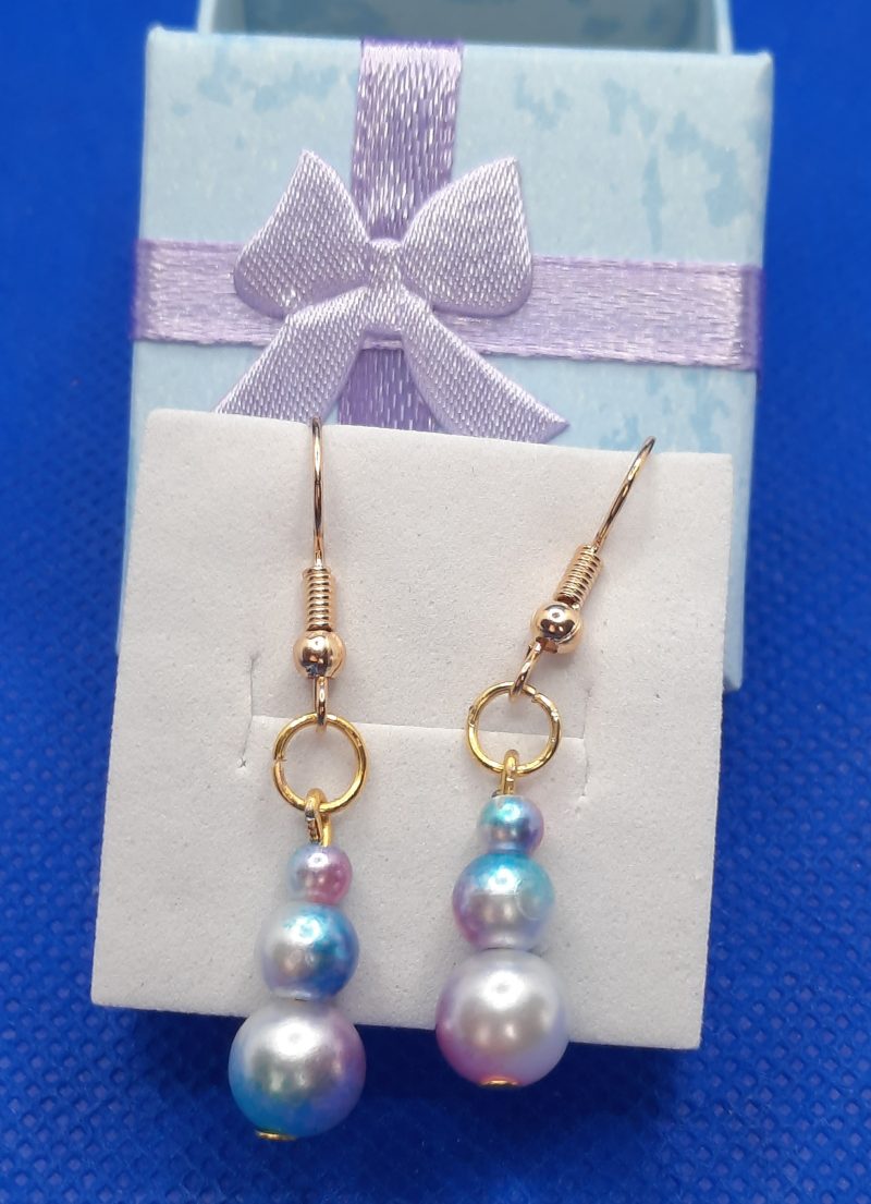 Handmade gold plated dangle earrings