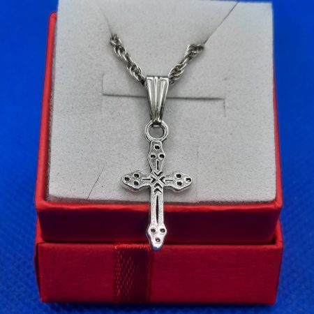 Handmade silver plated Cross and chain