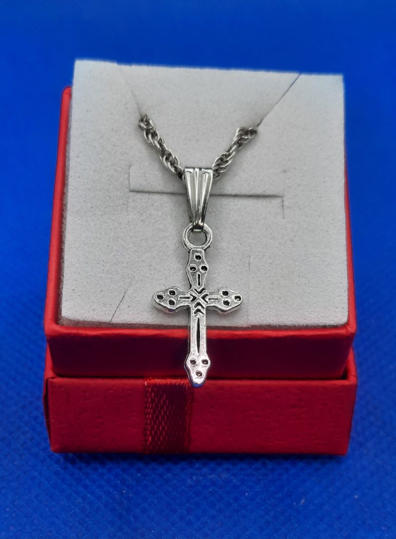 Handmade silver plated Cross and chain