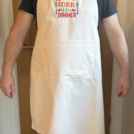 Embroidered Natural Apron
