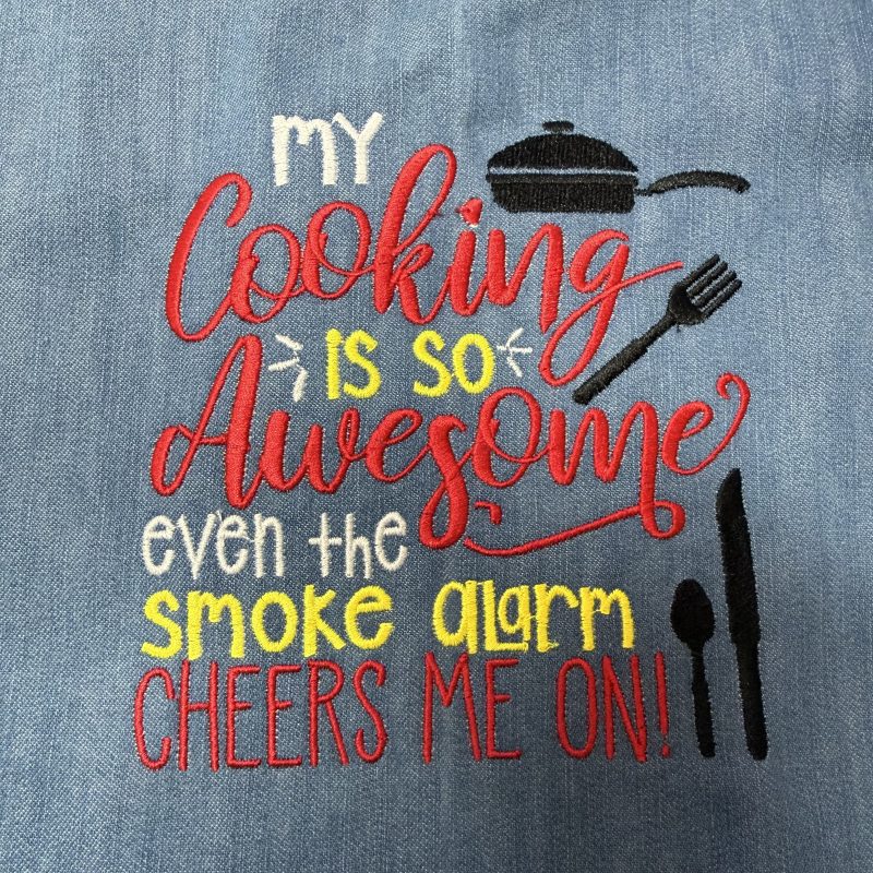 Embroidered Denim Colour Apron