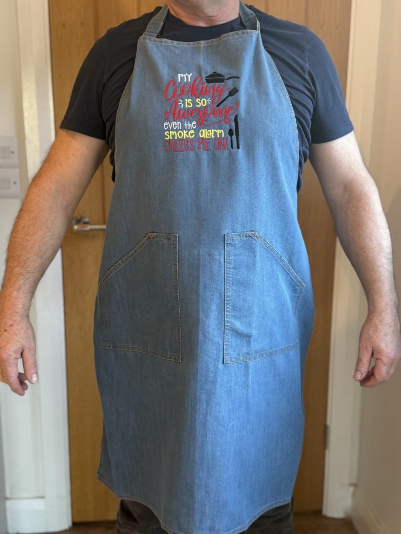 Embroidered Denim Colour Apron