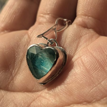 Handmade Amazonite and Rose-Cut Quartz Pendant in Silver