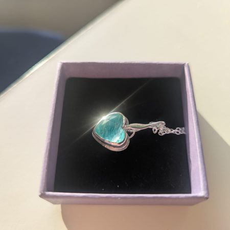Handmade Amazonite and Rose-Cut Quartz Pendant in Silver