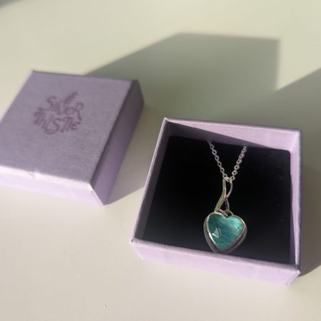Handmade Amazonite and Rose-Cut Quartz Pendant in Silver