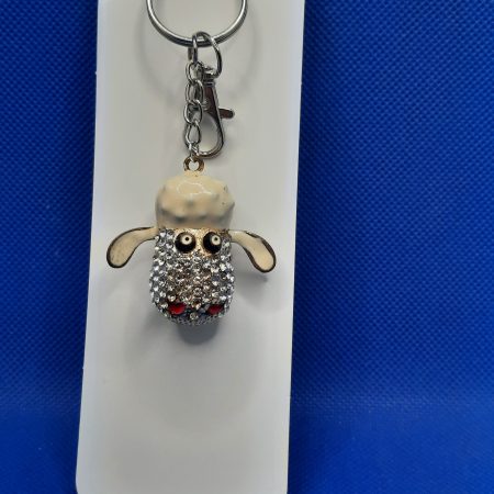 Rhinestone sheeps head bag charm