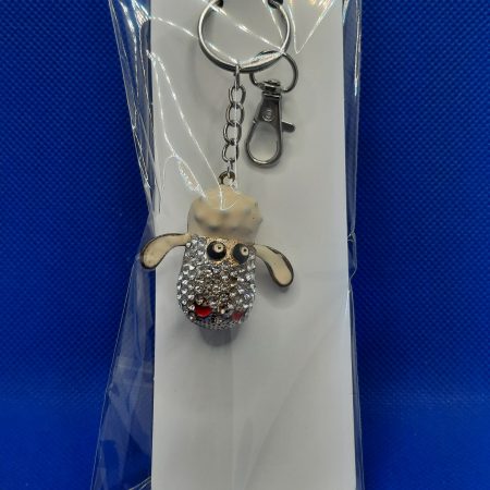 Rhinestone sheeps head bag charm