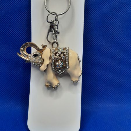 Rhinestone medium elephant bag charm