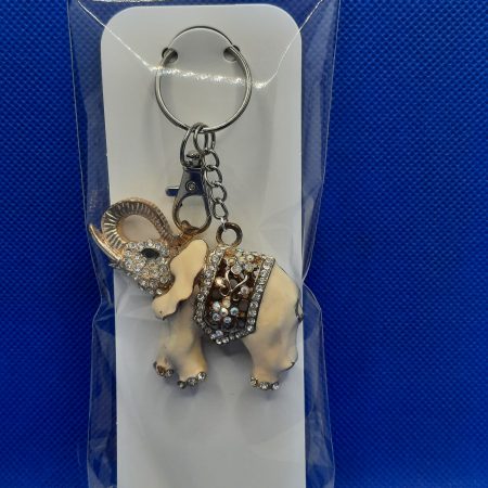 Rhinestone medium elephant bag charm
