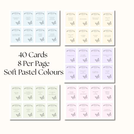 Printable Affirmation Cards – 40 Self Care & Motivation Cards