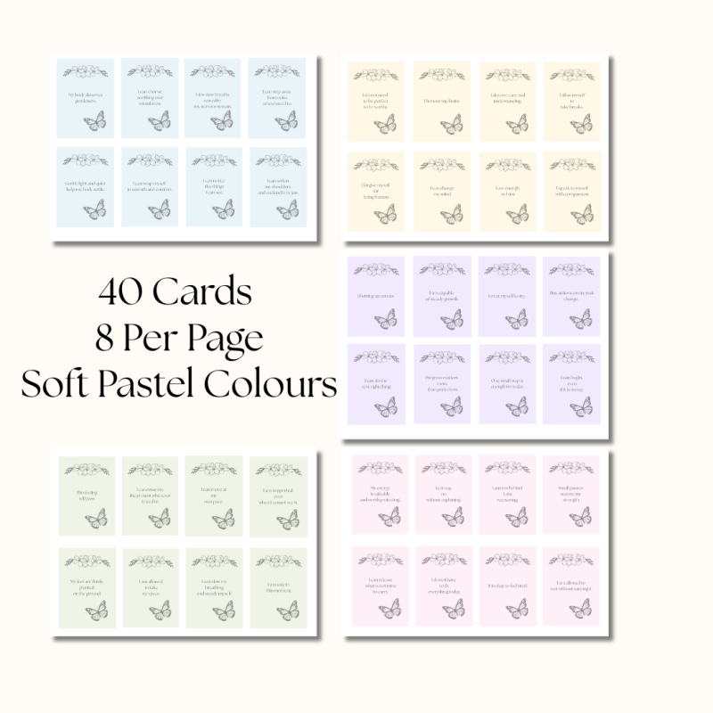 Printable Affirmation Cards – 40 Self Care & Motivation Cards