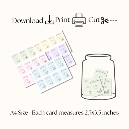 Printable Affirmation Cards – 40 Self Care & Motivation Cards
