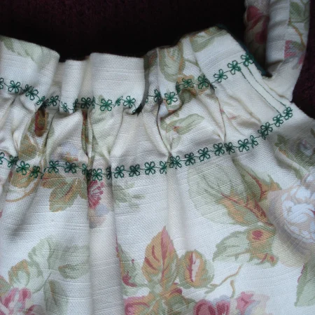 Fully Reversable Fabric Knitting Bag Floral Or Green