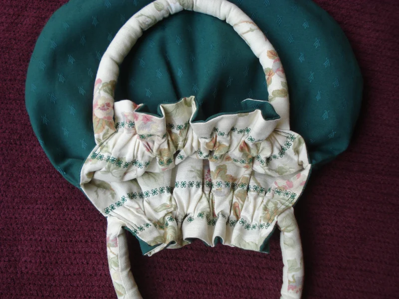 Fully Reversable Fabric Knitting Bag Floral Or Green